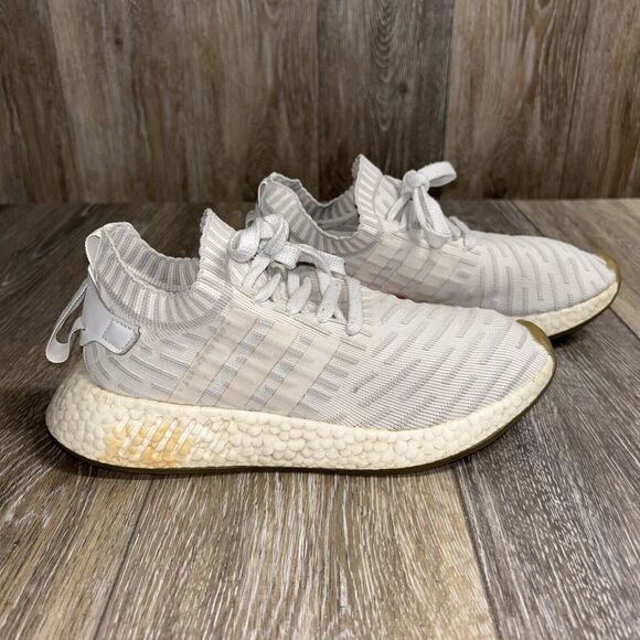 Adidas NMD R2 Primeknit BY9954 Women’s US Size 7.5 White Pink Sneaker Shoes - Picture 1 of 11